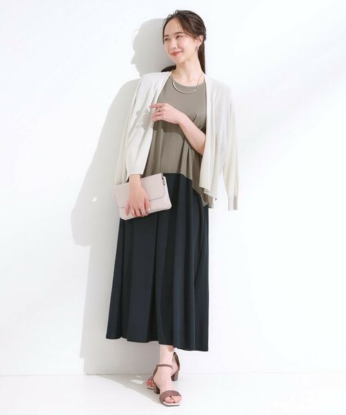 SHOO・LA・RUE / シューラルー ロング・マキシ丈ワンピース | 【S-LL/ひんやり/体型カバー】さらりと着られる バイカラーAラインワンピース | 詳細6