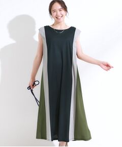 未使用 日本製 洗える 絹 麻 シビラ シルクリネン シアー ロングワンピース 夏でも一枚でさらっと快適 麻調フレンチロングワンピース