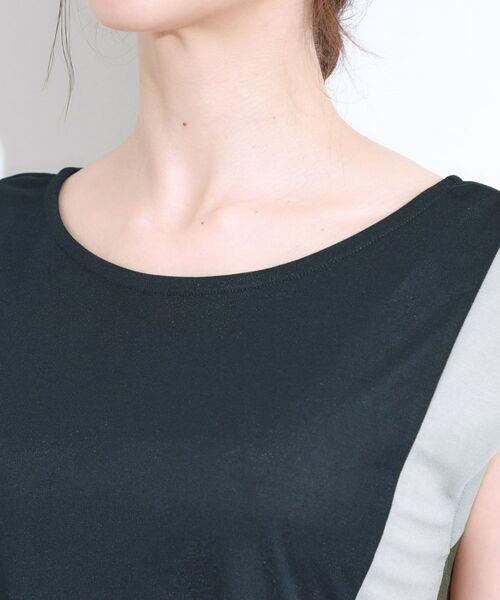 SHOO・LA・RUE / シューラルー ロング・マキシ丈ワンピース | 【S-LL/ひんやり】全身すっきり見えが楽に叶う サイド切替 バイカラーAラインワンピース | 詳細16