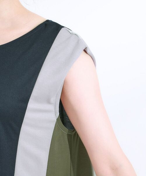 SHOO・LA・RUE / シューラルー ロング・マキシ丈ワンピース | 【S-LL/ひんやり】全身すっきり見えが楽に叶う サイド切替 バイカラーAラインワンピース | 詳細17