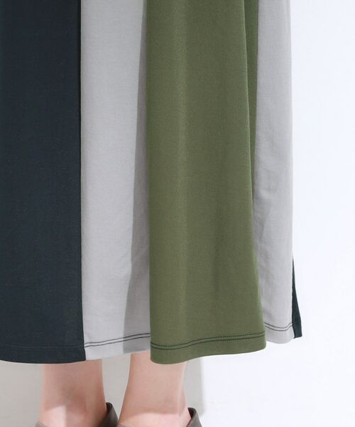 SHOO・LA・RUE / シューラルー ロング・マキシ丈ワンピース | 【S-LL/ひんやり】全身すっきり見えが楽に叶う サイド切替 バイカラーAラインワンピース | 詳細18