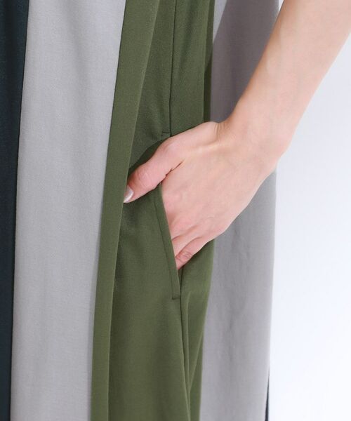 SHOO・LA・RUE / シューラルー ロング・マキシ丈ワンピース | 【S-LL/ひんやり】全身すっきり見えが楽に叶う サイド切替 バイカラーAラインワンピース | 詳細19