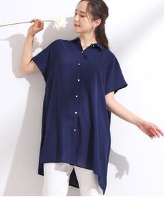 SHOO・LA・RUE / シューラルー チュニック | 【S-LL/ひんやり】さらりとしたタッチが心地よい バックギャザーブラウス