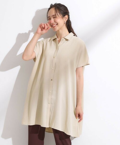 SHOO・LA・RUE / シューラルー チュニック | 【S-LL/ひんやり】さらりとしたタッチが心地よい バックギャザーブラウス | 詳細1