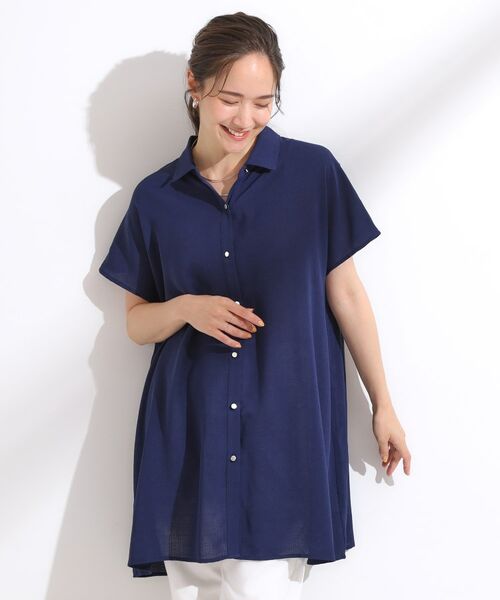 SHOO・LA・RUE / シューラルー チュニック | 【S-LL/ひんやり】さらりとしたタッチが心地よい バックギャザーブラウス | 詳細5