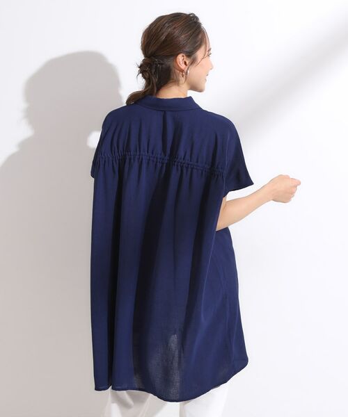 SHOO・LA・RUE / シューラルー チュニック | 【S-LL/ひんやり】さらりとしたタッチが心地よい バックギャザーブラウス | 詳細6