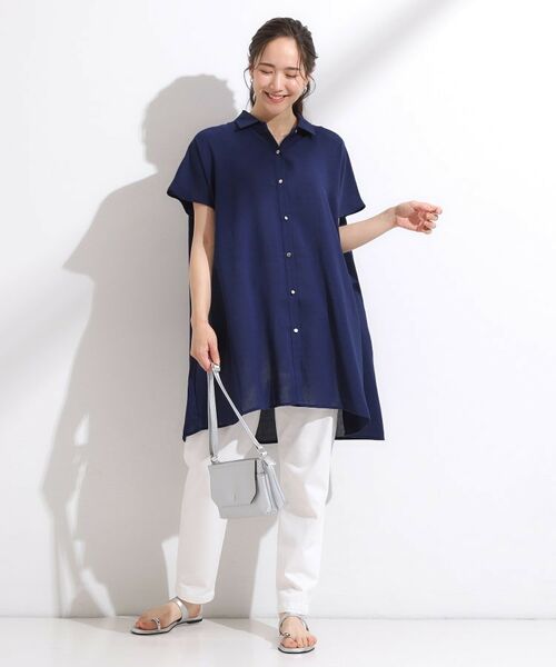 SHOO・LA・RUE / シューラルー チュニック | 【S-LL/ひんやり】さらりとしたタッチが心地よい バックギャザーブラウス | 詳細7