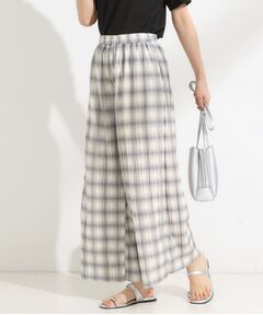 SHOO・LA・RUE / シューラルー パンツ | 【S-LL/ポケット付き】チェック柄 ウェーブプリーツパンツ
