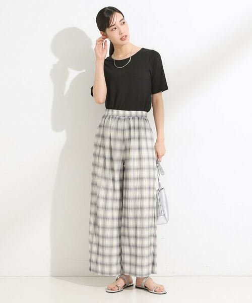 SHOO・LA・RUE / シューラルー パンツ | 【S-LL/ポケット付き】チェック柄 ウェーブプリーツパンツ | 詳細3