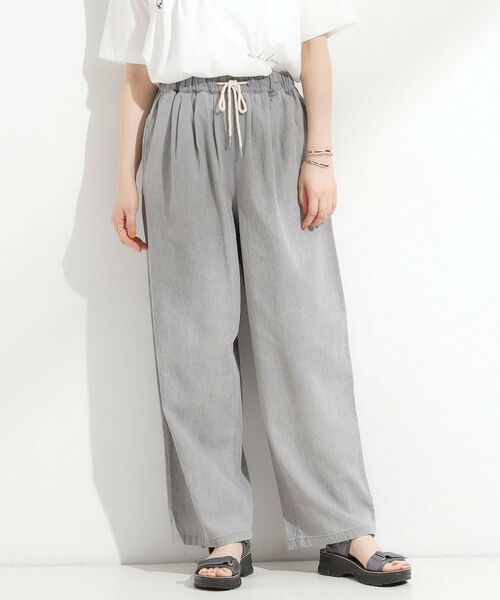 SHOO・LA・RUE/シューラルー 暑い夏も軽やかに デニムイージーワイドパンツ グレー(012) 03(L)