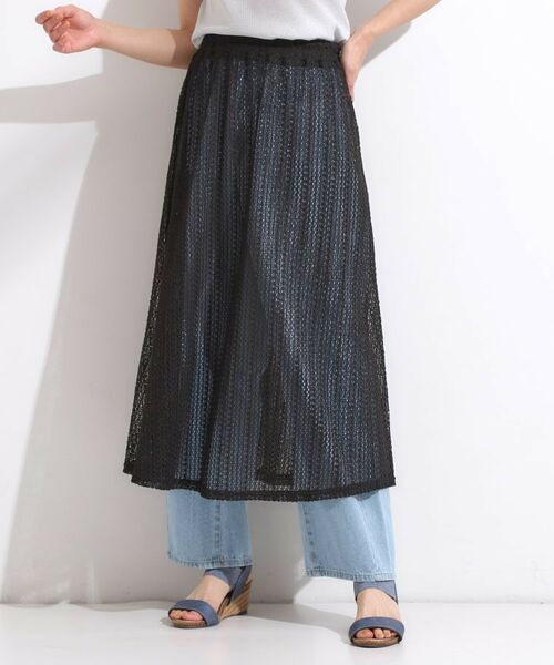 SHOO・LA・RUE / シューラルー ロング・マキシ丈スカート | 【2WAY】裏地を外してレイヤードにも! レース調スカート | 詳細3