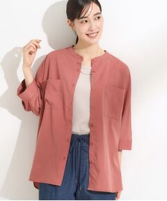 SHOO・LA・RUE / シューラルー シャツ・ブラウス | 【S-LL/洗濯後しわになりにくい】コットン風 前あきドルマンブラウス