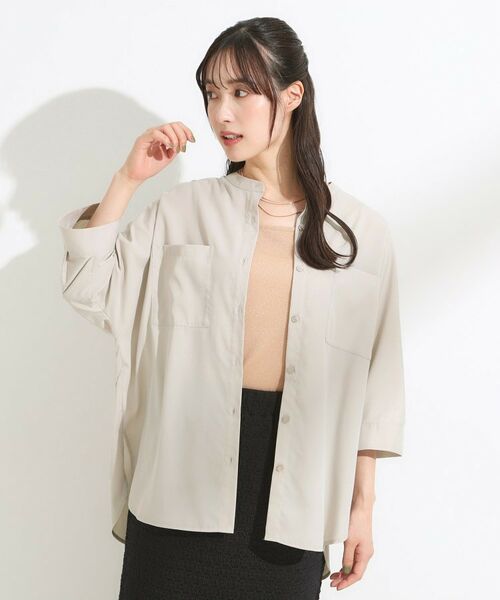 SHOO・LA・RUE / シューラルー シャツ・ブラウス | 【S-LL/洗濯後しわになりにくい】コットン風 前あきドルマンブラウス | 詳細8