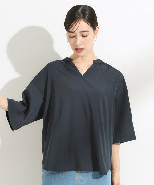 SHOO・LA・RUE / シューラルー シャツ・ブラウス | 【S-LL/洗濯後しわになりにくい】バックギャザーがアクセント スッキパーブラウス | 詳細12