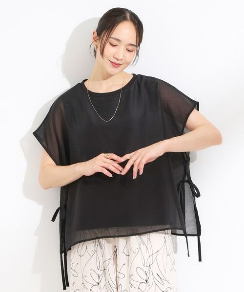 SHOO・LA・RUE / シューラルー シャツ・ブラウス | 【洗える/S-LL】上品なシアー感 レイヤード風トップス | 詳細1