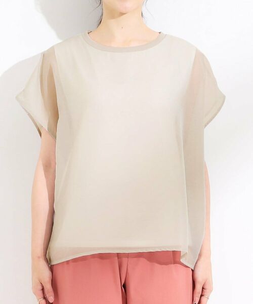 SHOO・LA・RUE / シューラルー シャツ・ブラウス | 【洗える/S-LL】上品なシアー感 レイヤード風トップス | 詳細13