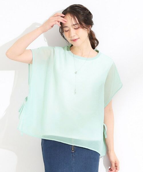 SHOO・LA・RUE / シューラルー シャツ・ブラウス | 【洗える/S-LL】上品なシアー感 レイヤード風トップス | 詳細5