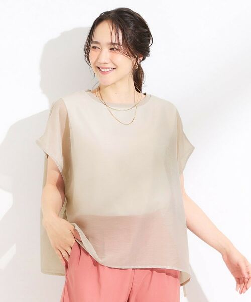 SHOO・LA・RUE / シューラルー シャツ・ブラウス | 【洗える/S-LL】上品なシアー感 レイヤード風トップス | 詳細9