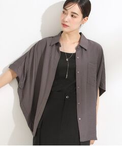 SHOO・LA・RUE / シューラルー シャツ・ブラウス | 【洗える/S-LL/5分袖】季節の変わり目に さらさらドレープシャツ