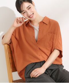 SHOO・LA・RUE / シューラルー シャツ・ブラウス | 【洗える/S-LL/5分袖】季節の変わり目に さらさらドレープシャツ