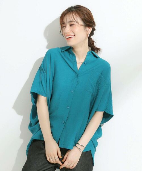 SHOO・LA・RUE / シューラルー シャツ・ブラウス | 【洗える/S-LL/5分袖】季節の変わり目に さらさらドレープシャツ | 詳細23