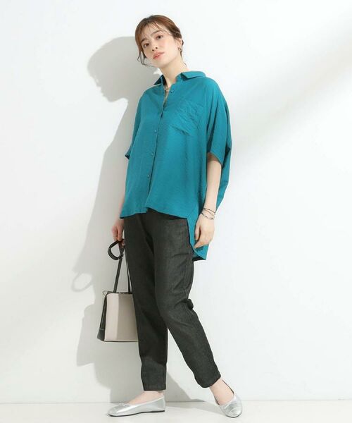 SHOO・LA・RUE / シューラルー シャツ・ブラウス | 【洗える/S-LL/5分袖】季節の変わり目に さらさらドレープシャツ | 詳細24