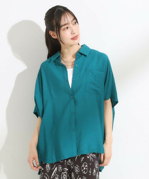 SHOO・LA・RUE / シューラルー シャツ・ブラウス | 【洗える/S-LL/5分袖】季節の変わり目に さらさらドレープシャツ | 詳細5