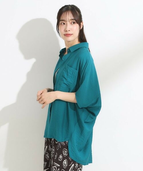 SHOO・LA・RUE / シューラルー シャツ・ブラウス | 【洗える/S-LL/5分袖】季節の変わり目に さらさらドレープシャツ | 詳細6