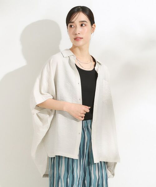 SHOO・LA・RUE / シューラルー シャツ・ブラウス | 【洗える/S-LL/5分袖】季節の変わり目に さらさらドレープシャツ | 詳細9