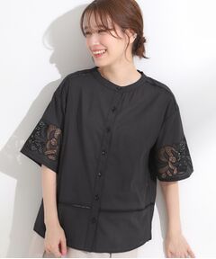 SHOO・LA・RUE / シューラルー シャツ・ブラウス | 【S-LL/6分袖】レースデザインで華やか見え お袖刺繍ブラウス