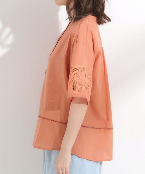 SHOO・LA・RUE / シューラルー シャツ・ブラウス | 【S-LL/6分袖】レースデザインで華やか見え お袖刺繍ブラウス | 詳細14