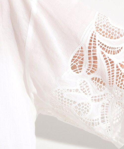 SHOO・LA・RUE / シューラルー シャツ・ブラウス | 【S-LL/6分袖】レースデザインで華やか見え お袖刺繍ブラウス | 詳細4