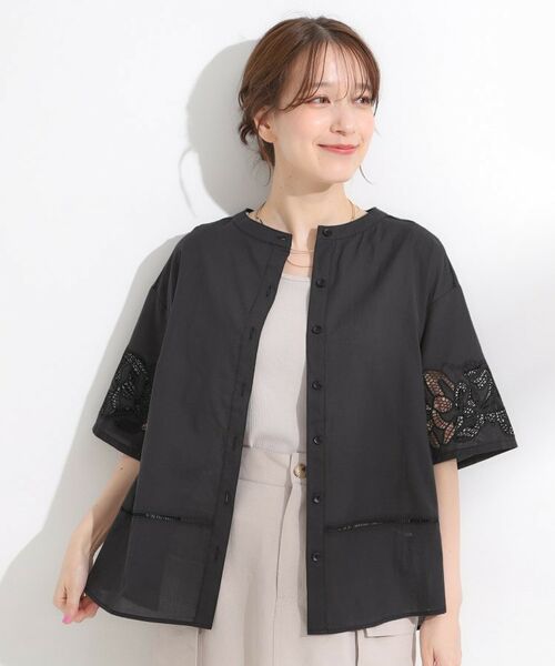 SHOO・LA・RUE / シューラルー シャツ・ブラウス | 【S-LL/6分袖】レースデザインで華やか見え お袖刺繍ブラウス | 詳細5