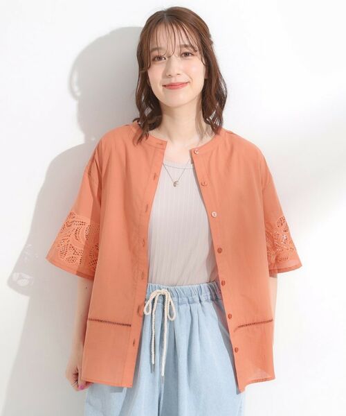 SHOO・LA・RUE / シューラルー シャツ・ブラウス | 【S-LL/6分袖】レースデザインで華やか見え お袖刺繍ブラウス | 詳細9