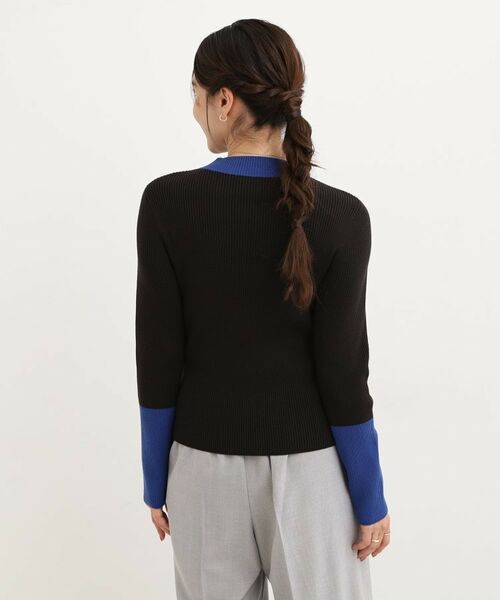 SHOO・LA・RUE / シューラルー ニット・セーター | 【洗濯機可/S-LL】配色使いがアクセント リブハイネックインナー | 詳細10
