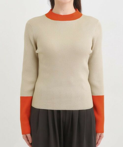 SHOO・LA・RUE / シューラルー ニット・セーター | 【洗濯機可/S-LL】配色使いがアクセント リブハイネックインナー | 詳細13