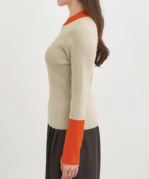 SHOO・LA・RUE / シューラルー ニット・セーター | 【洗濯機可/S-LL】配色使いがアクセント リブハイネックインナー | 詳細14