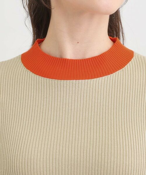 SHOO・LA・RUE / シューラルー ニット・セーター | 【洗濯機可/S-LL】配色使いがアクセント リブハイネックインナー | 詳細16