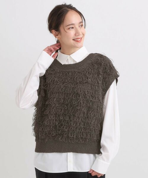 SHOO・LA・RUE / シューラルー ベスト | 【前後2WAY】着るだけで着映える ループヤーンベスト | 詳細17