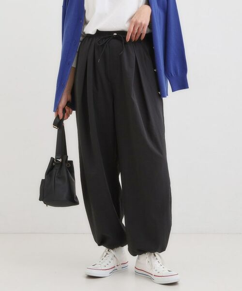 SHOO・LA・RUE / シューラルー パンツ | 【2WAY/S-LL】シルエット変化を楽しめる ドロスト ワイドカーブパンツ(ブラック(019))