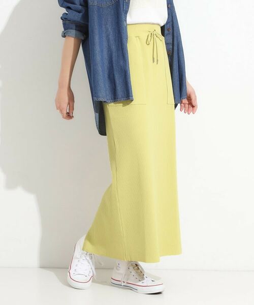 SHOO・LA・RUE / シューラルー ロング・マキシ丈スカート | 【セルフカット可/吸水速乾/抗菌防臭】着回ししやすい カットリブナロースカート | 詳細10