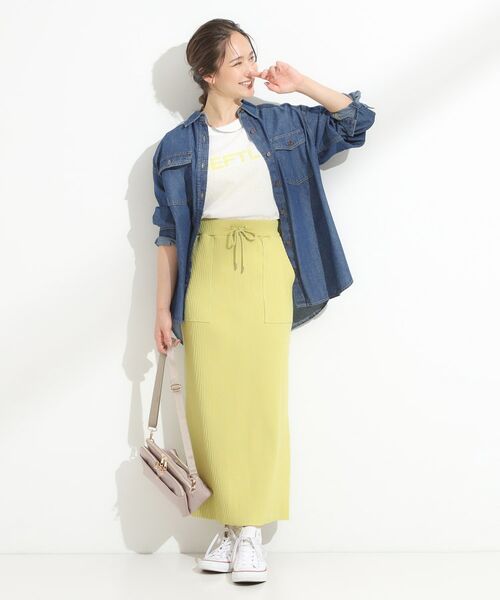 SHOO・LA・RUE / シューラルー ロング・マキシ丈スカート | 【セルフカット可/吸水速乾/抗菌防臭】着回ししやすい カットリブナロースカート | 詳細11