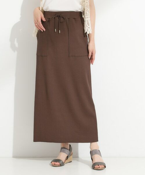 SHOO・LA・RUE / シューラルー ロング・マキシ丈スカート | 【セルフカット可/吸水速乾/抗菌防臭】着回ししやすい カットリブナロースカート | 詳細13