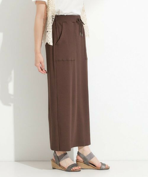 SHOO・LA・RUE / シューラルー ロング・マキシ丈スカート | 【セルフカット可/吸水速乾/抗菌防臭】着回ししやすい カットリブナロースカート | 詳細14