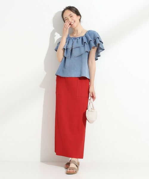 SHOO・LA・RUE / シューラルー ロング・マキシ丈スカート | 【セルフカット可/吸水速乾/抗菌防臭】着回ししやすい カットリブナロースカート | 詳細19