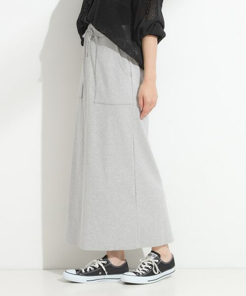 SHOO・LA・RUE / シューラルー ロング・マキシ丈スカート | 【セルフカット可/吸水速乾/抗菌防臭】着回ししやすい カットリブナロースカート | 詳細2