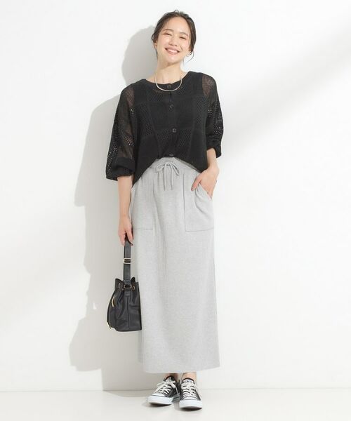 SHOO・LA・RUE / シューラルー ロング・マキシ丈スカート | 【セルフカット可/吸水速乾/抗菌防臭】着回ししやすい カットリブナロースカート | 詳細3