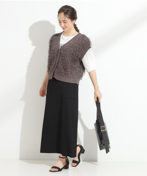 SHOO・LA・RUE / シューラルー ロング・マキシ丈スカート | 【セルフカット可/吸水速乾/抗菌防臭】着回ししやすい カットリブナロースカート | 詳細7