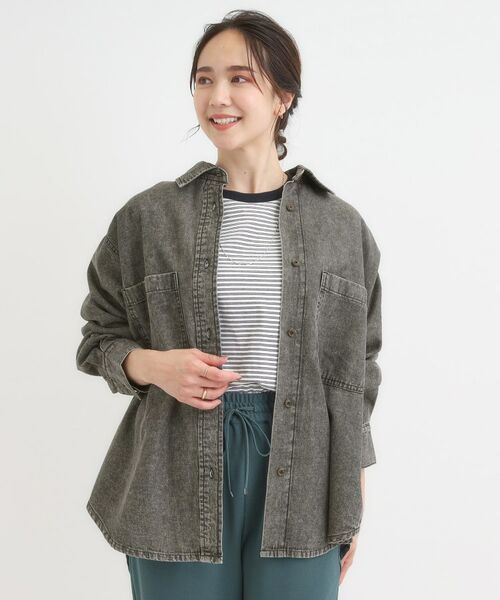SHOO・LA・RUE / シューラルー シャツ・ブラウス | 【S-LL】こなれ感をプラスする BIGポケットデニムシャツ | 詳細1