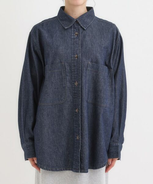 SHOO・LA・RUE / シューラルー シャツ・ブラウス | 【S-LL】こなれ感をプラスする BIGポケットデニムシャツ | 詳細13